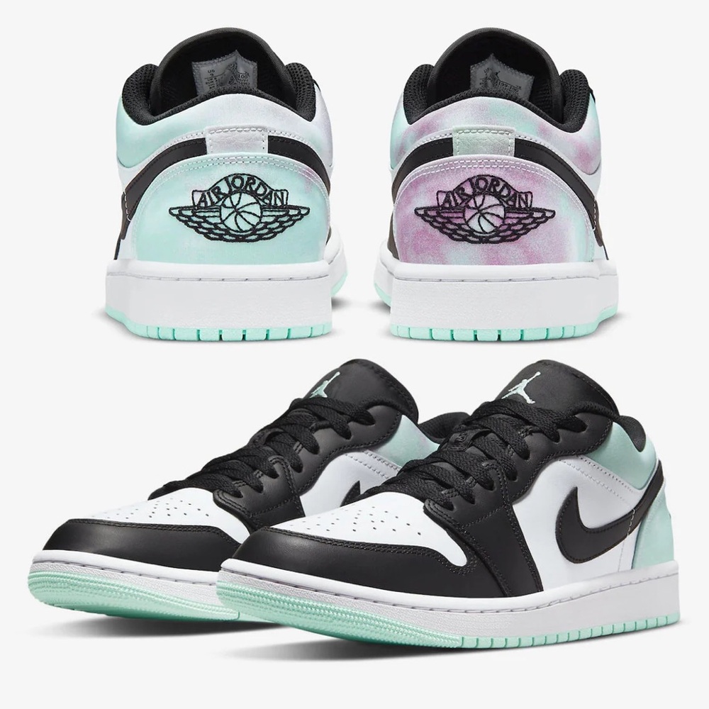 Air Jordan Low Sneakers in Black and Mint